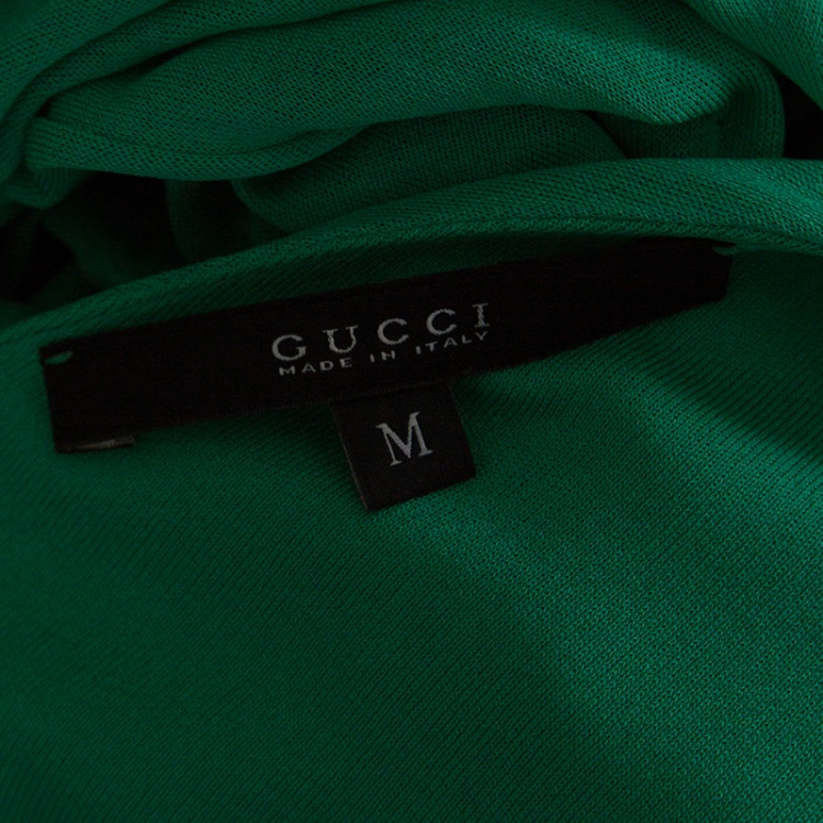Pre Owned Gucci Mint Green Pleated Sleeveless Belted Dress M