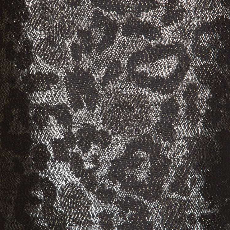 Pre Owned Gucci Metallic Animal Pattern Lurex Jacquard Long Sleeve Gown S