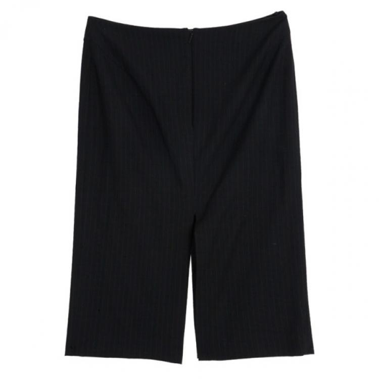 Pre Owned Gucci Fitted Pinstriped Pencil Skirt S