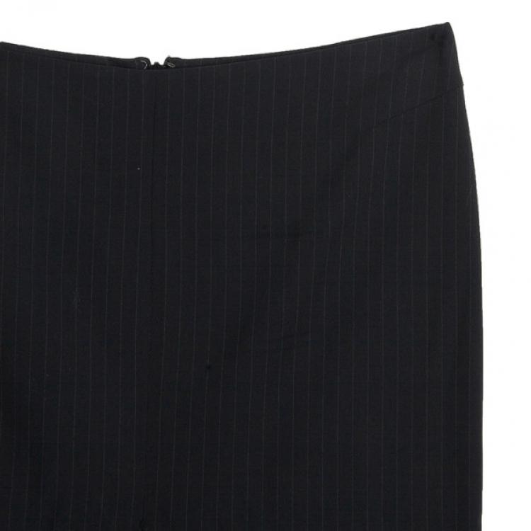 Pre Owned Gucci Fitted Pinstriped Pencil Skirt S
