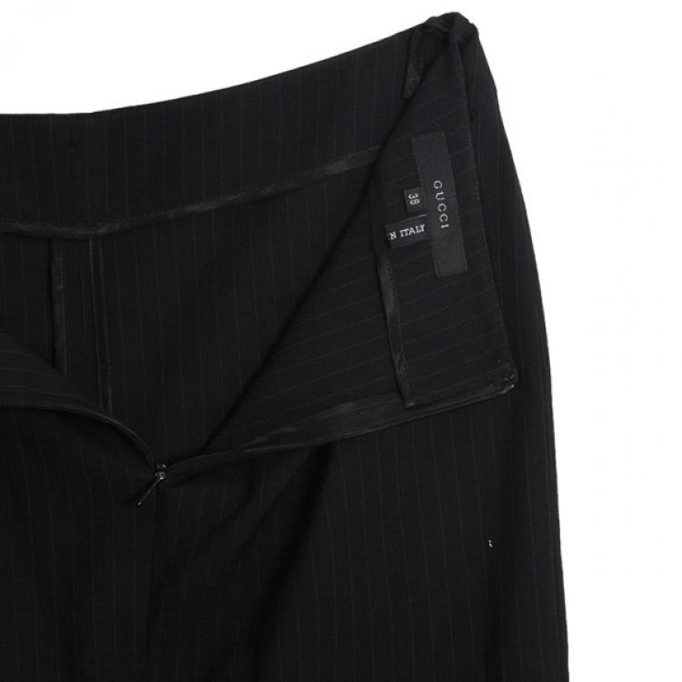 Pre Owned Gucci Fitted Pinstriped Pencil Skirt S