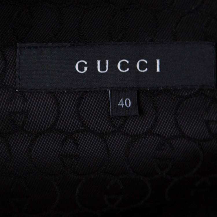 Pre Owned Gucci Charcoal Grey Cotton Tailored Pant Suit S