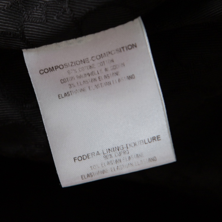Pre Owned Gucci Charcoal Grey Cotton Tailored Pant Suit S
