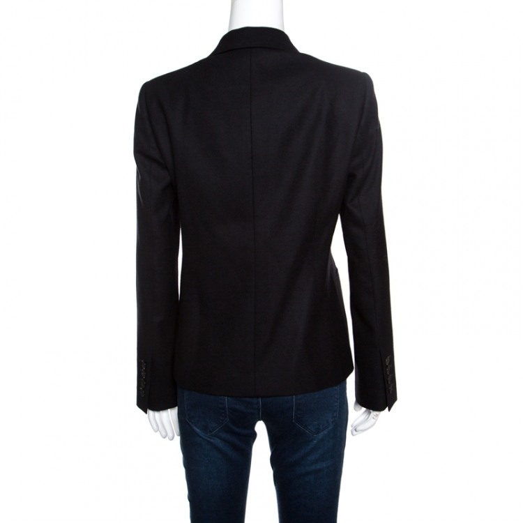 Pre Owned Gucci Black Wool Silk Lined Tailored Blazer M