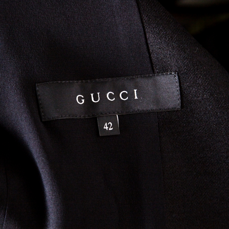 Pre Owned Gucci Black Wool Silk Lined Tailored Blazer M