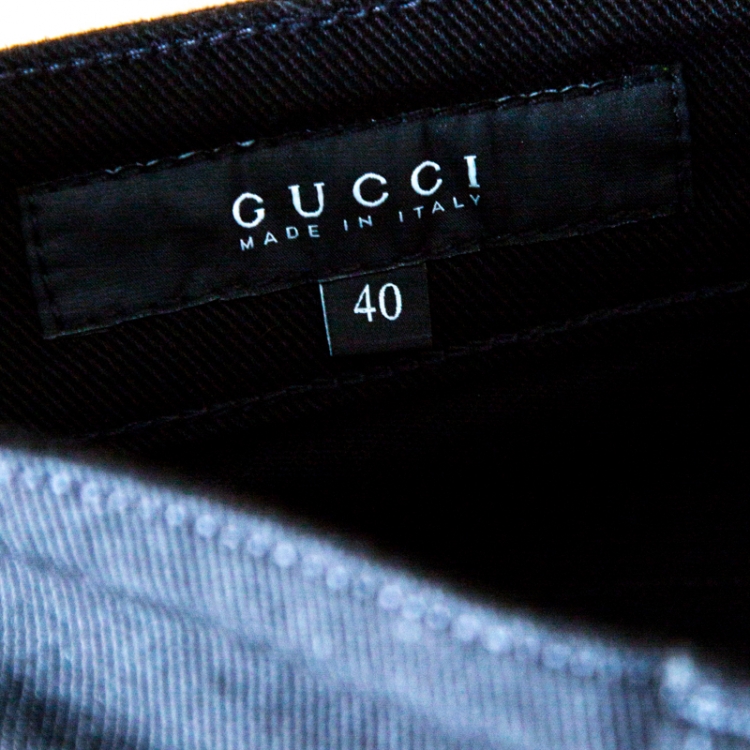 Pre Owned Gucci Black Denim Skinny Fit Jeans S
