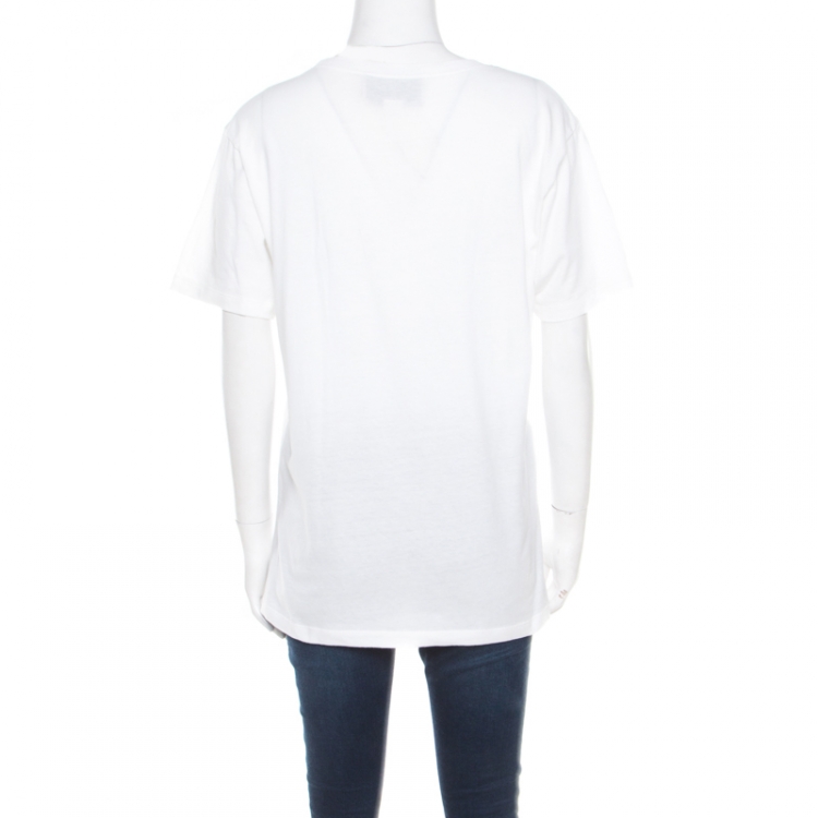 Pre Owned Gucci White Guccify Yourself Print Cotton Crew Neck T- Shirt XS