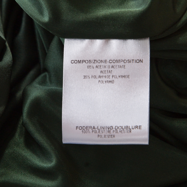 Pre Owned Gucci Forest Green Plunge Neck Belted Wrap Dress M