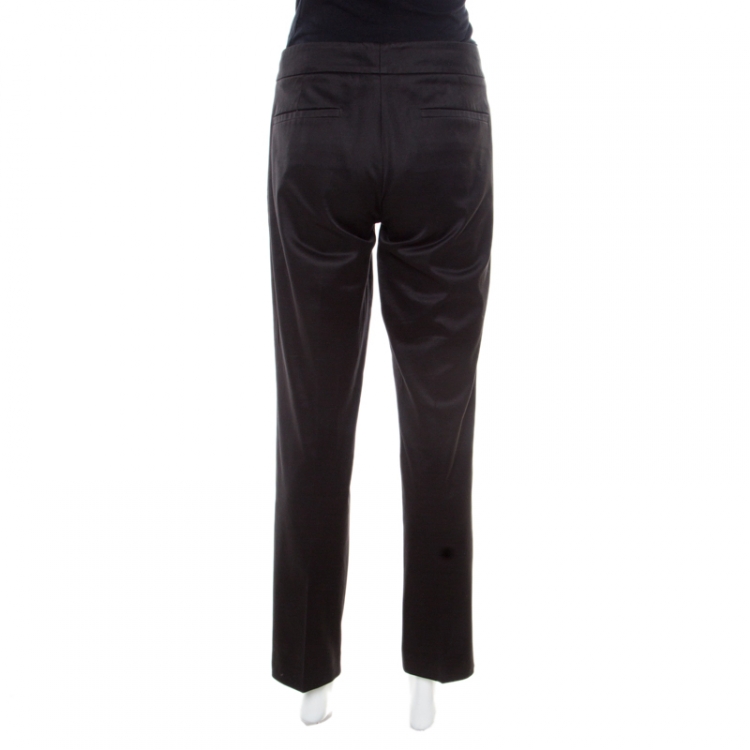 Pre Owned Gucci Black Cotton Belted Trousers M