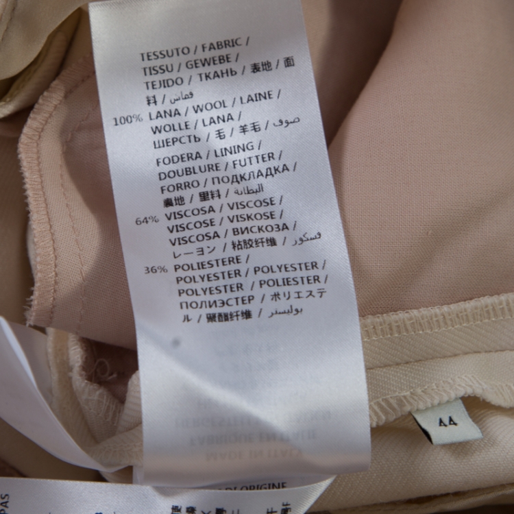 Pre Owned Gucci Cream Wool Straight Fit Pants M