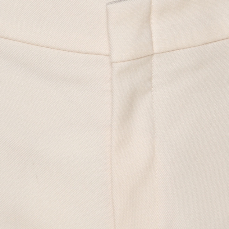 Pre Owned Gucci Cream Wool Straight Fit Pants M