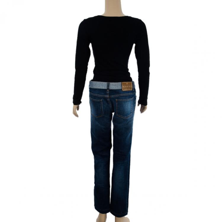 Pre Owned Gucci Blue Denim Jeans M