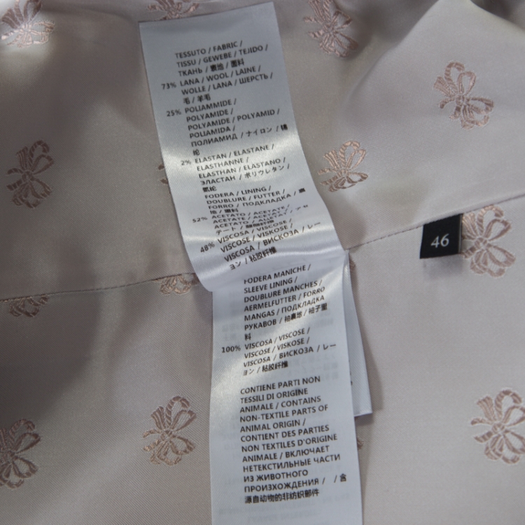 مملوكة مسبقًا Gucci Dusty Pink Wool Logo Button Detail Double Breasted Blazer L