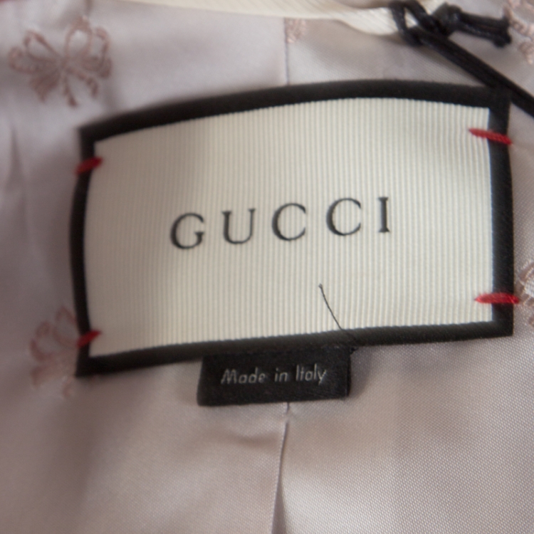 مملوكة مسبقًا Gucci Dusty Pink Wool Logo Button Detail Double Breasted Blazer L