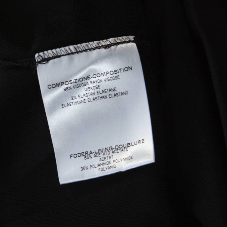 Pre Owned Gucci Black Cut Out Detail Belted Sheath Dress S