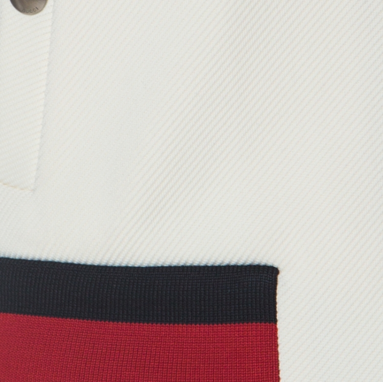 Pre Owned Gucci Off White Jersey Knit Web Trim Track Jacket XS