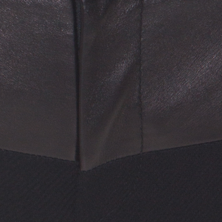 Pre Owned Gucci Black Stretch Leather Waist Trousers S