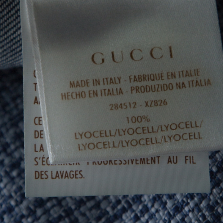 Pre Owned Gucci Blue Medium Wash Denim 70s Flared Jeans S