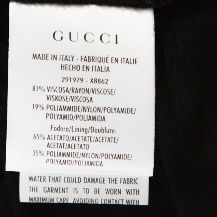 Pre Owned Gucci Black Knit Chain Detail Asymmetric Short Dress M