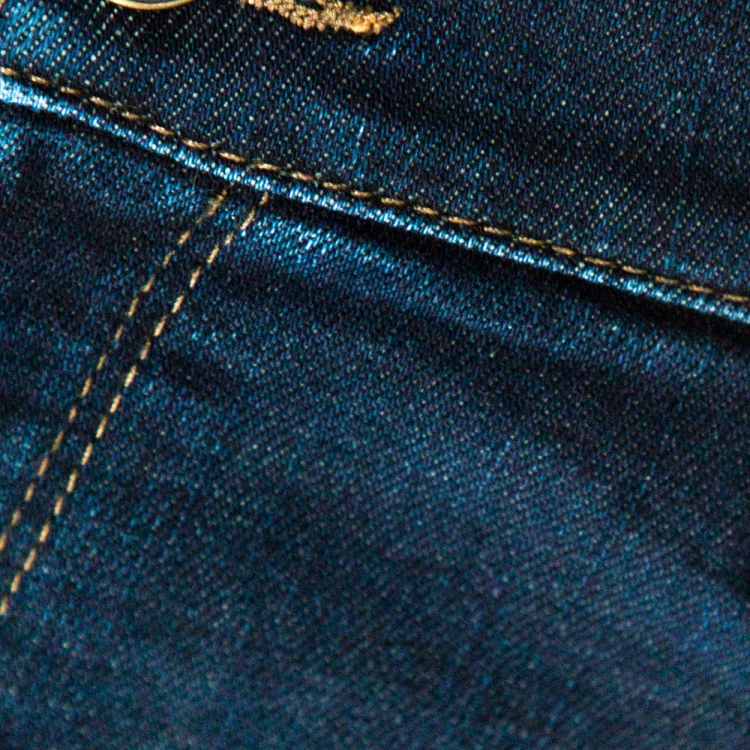 Pre Owned Gucci Indigo Floral Appliqued Denim Skinny Jeans L