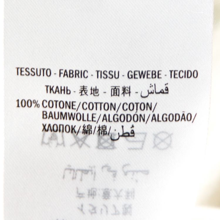 Pre Owned Gucci White Floral Logo Print Cotton Crew Neck T-Shirt L