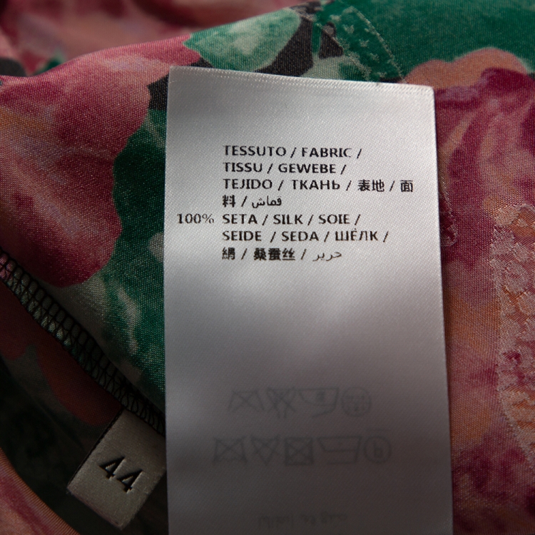 Pre Owned Gucci Multicolor Floral Printed Silk Pleated Hem Trousers M
