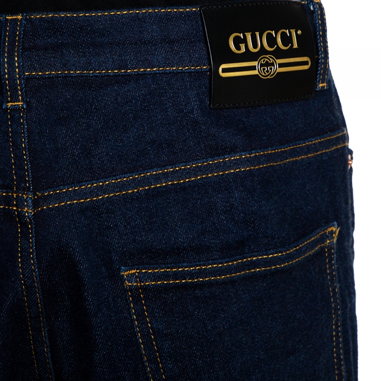 Pre Owned Gucci Indigo Dark Wash Stretch Denim Skinny Jeans M 