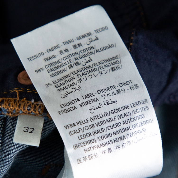 Pre Owned Gucci Indigo Dark Wash Stretch Denim Skinny Jeans M 