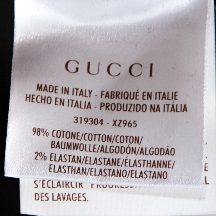 Pre Owned Gucci Black Denim Gold Chain Detail 70's Jeans L
