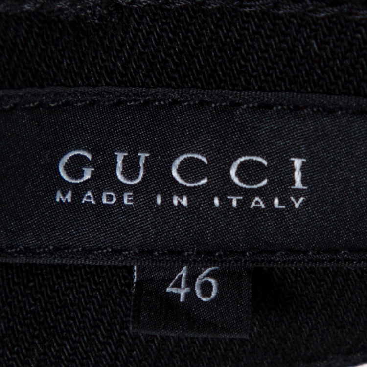 Pre Owned Gucci Black Denim Gold Chain Detail 70's Jeans L