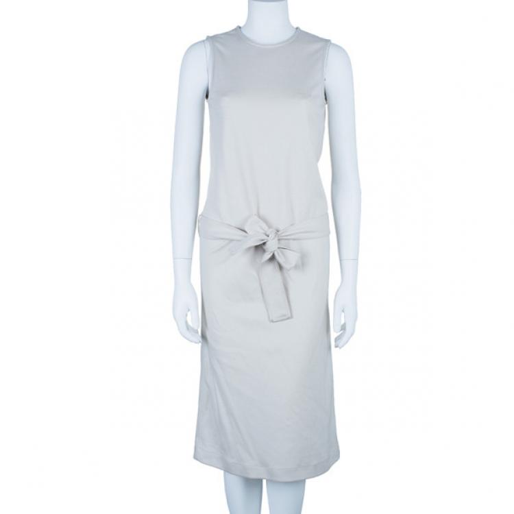 Pre Owned Gucci Wool Low Waist Belted Dress S