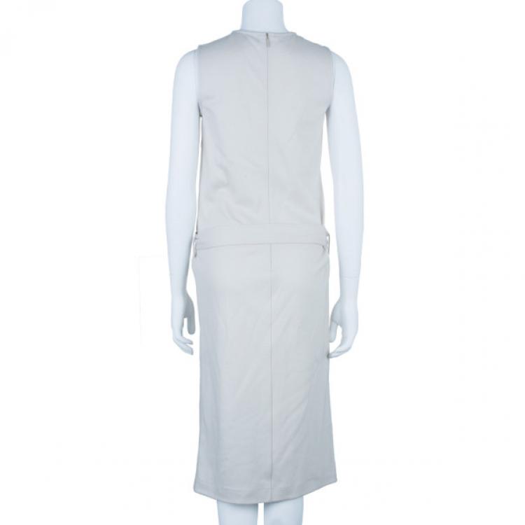 Pre Owned Gucci Wool Low Waist Belted Dress S