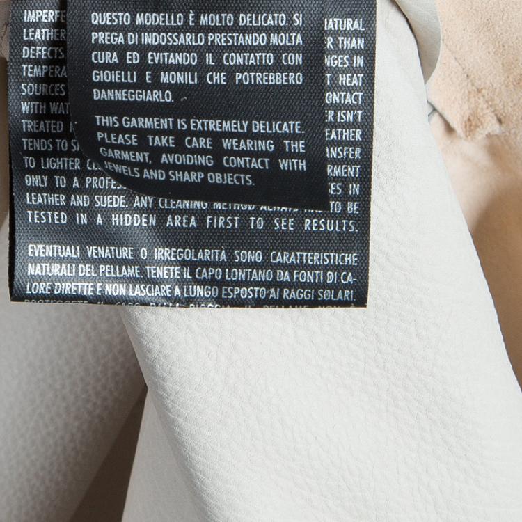 Pre Owned Gucci Beige Fringed Suede Jacket S