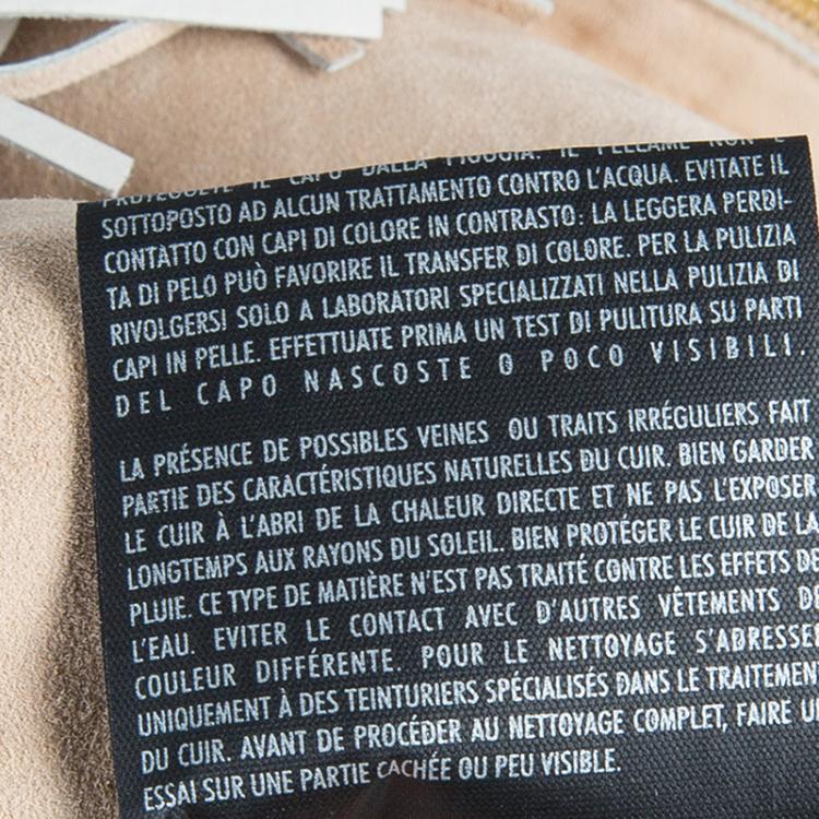 Pre Owned Gucci Beige Fringed Suede Jacket S