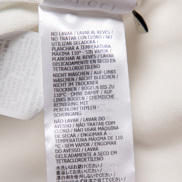 Pre Owned Gucci White Jersey Cherry Logo Appliqued Zip Front Jacket S