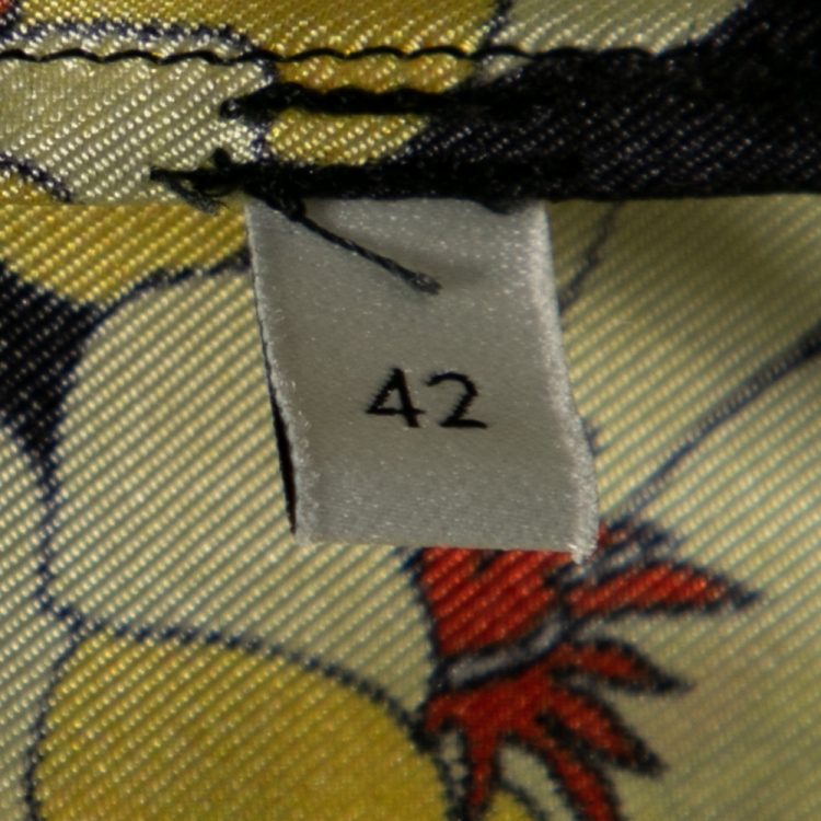 Pre Owned Gucci Multicolor Degradé Floral Print Silk Blouse M