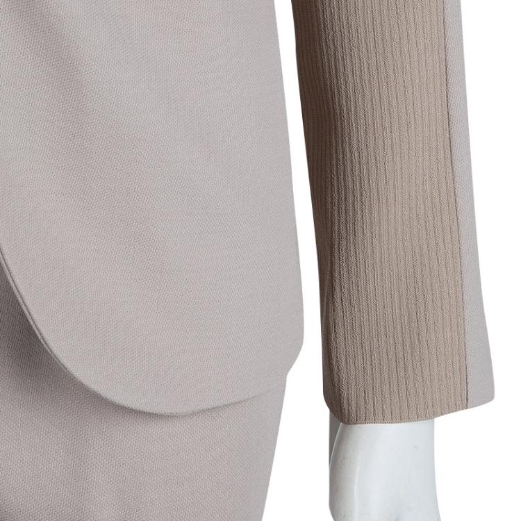 Pre Owned Gucci Beige Wool Pant Suit S