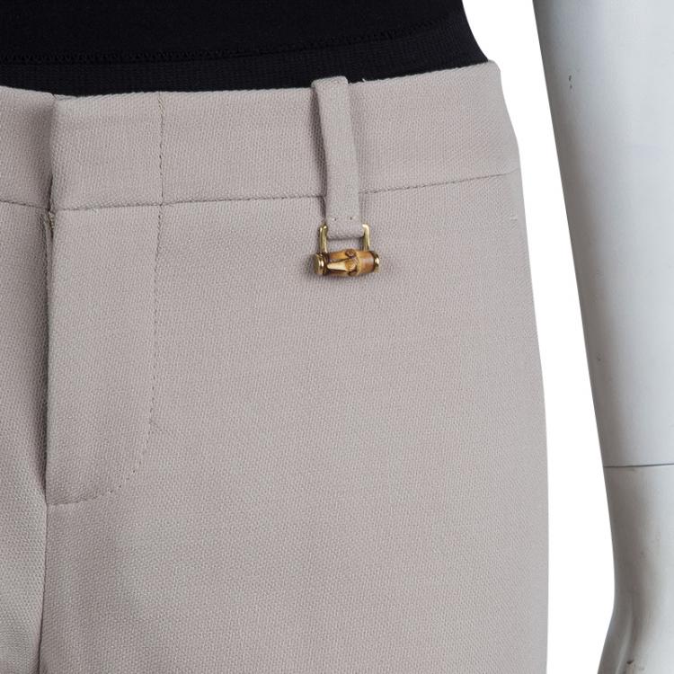 Pre Owned Gucci Beige Wool Pant Suit S