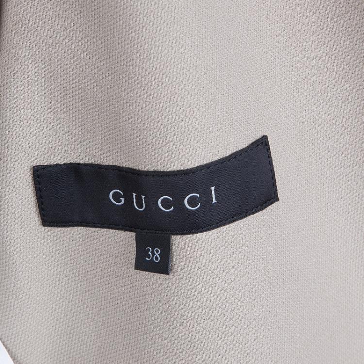 Pre Owned Gucci Beige Wool Pant Suit S