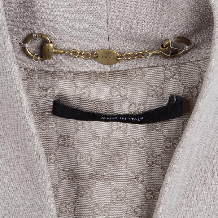 Pre Owned Gucci Beige Wool Pant Suit S