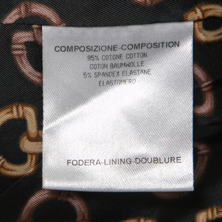 Pre Owned Gucci Black Cotton Pocket Detail Zip Front Jacket S
