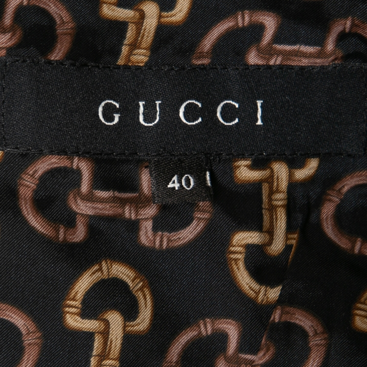 Pre Owned Gucci Black Cotton Pocket Detail Zip Front Jacket S