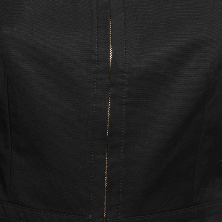 Pre Owned Gucci Black Cotton Pocket Detail Zip Front Jacket S