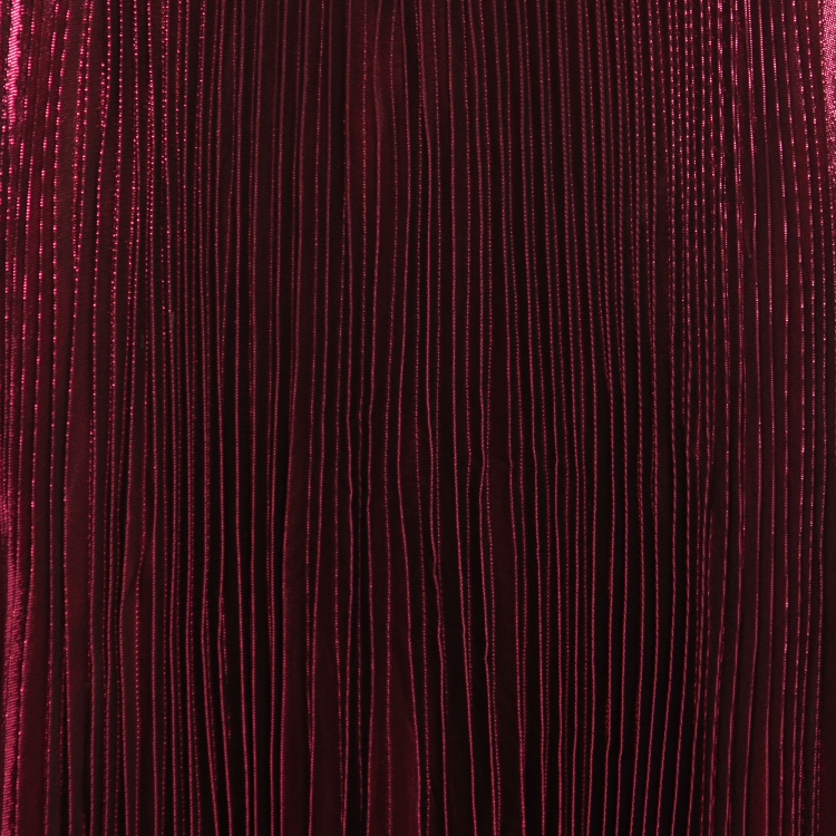 Pre Owned Gucci Magenta Pink Lame Silk Pleated Midi Skirt M