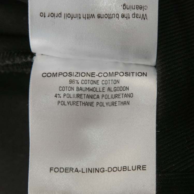 Pre Owned Gucci Black Cotton Star Detail Trousers S