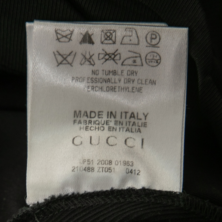 Pre Owned Gucci Black Cotton Star Detail Trousers S