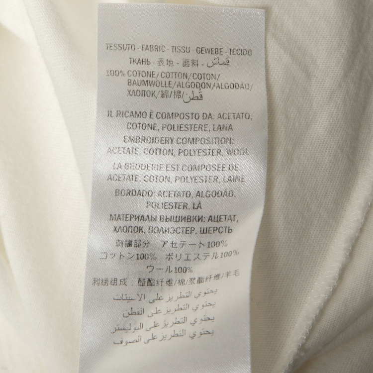 Pre Owned Gucci White Logo Printed Cotton Short Sleeve Oversized T-Shirt XS
