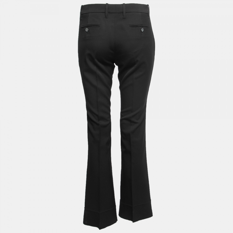 Pre Owned Gucci Black Wool Flared Trousers M