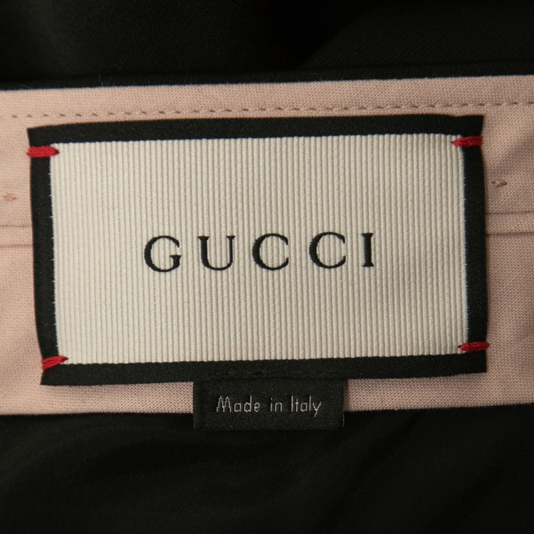 Pre Owned Gucci Black Wool Flared Trousers M