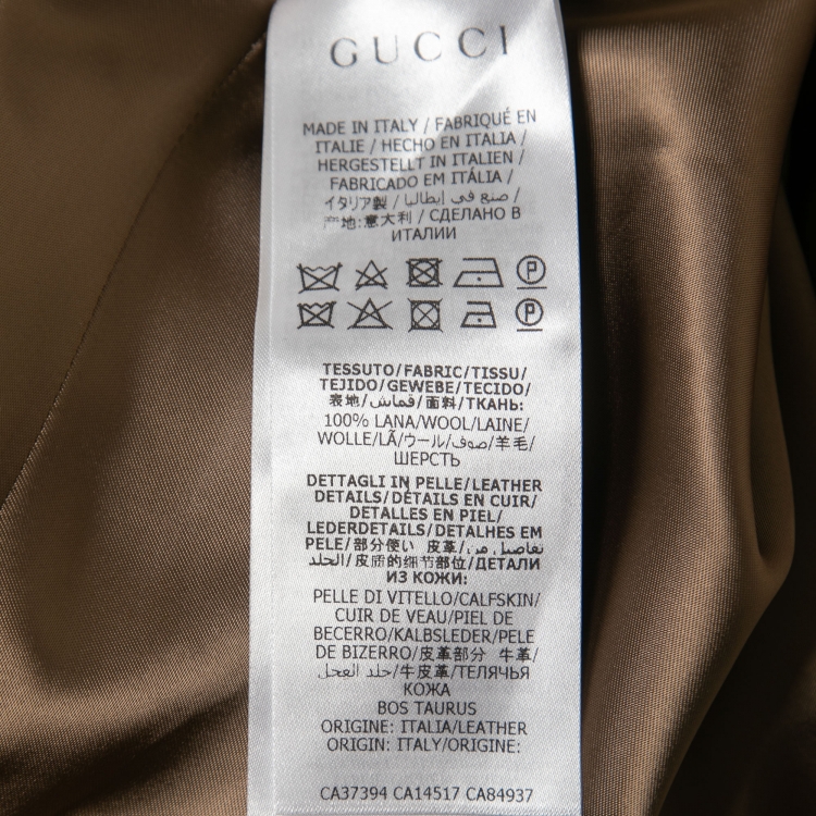 Pre Owned Gucci Beige Wool Draped Belted Layered Coat S 